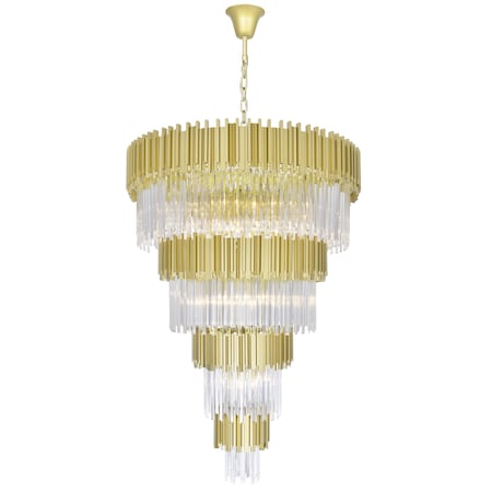 Cwi Lighting Deco 34 Light Down Chandelier With Medallion Gold Finish 1112P40-34-169